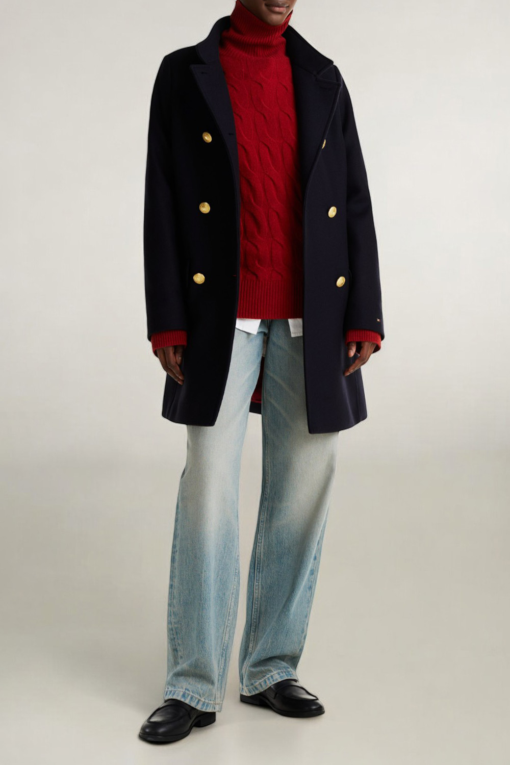 תמונת כל הלוק של מעיל צמר סלים פיט